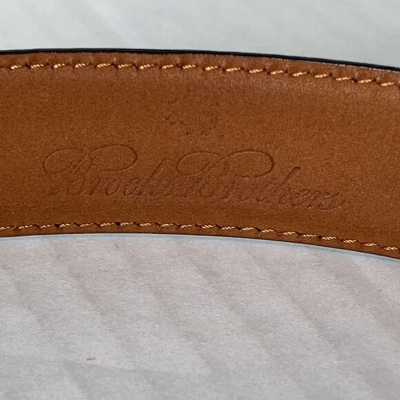 BROOKS BROTHERS MADE IN ITALY BLACK GENUINE LEATHER DRESS BELT SIZE 36 - Picture 11 of 16